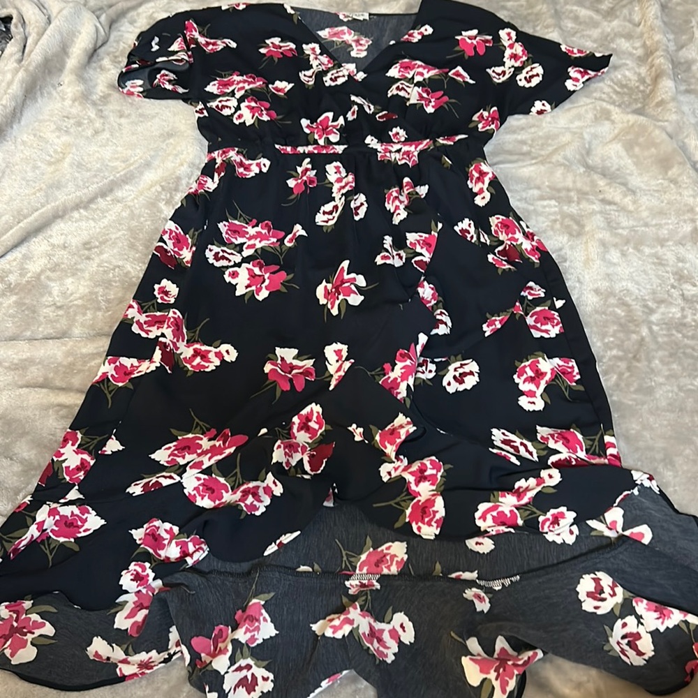 J crew high-low faux wrap floral dress
